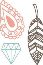 boho design, diamond, leaves free svg file