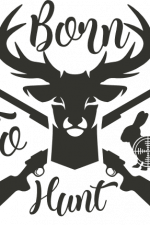 born to hunt, deer head and crossed rifles, hunter free svg file