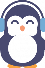 boy penguin with headphone, monogram frame free svg file