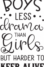 boys less drama than girls but harder to keep alive, funny free svg file