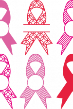 breast cancer awareness ribbon monogram frame bundle, free svg file