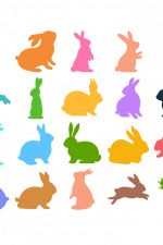 Bunnies Silhouette, One Color, Easter Free Svg File