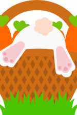 bunny basket with carrots, easter free svg file