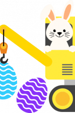 bunny crane with eggs, easter free svg file