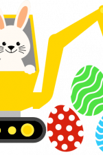 bunny digger truck, easter free svg file