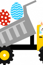 bunny dump truck and eggs easter free svg file