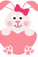 Bunny holding heart Free Svg File