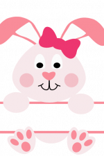 Bunny split text frame, baby girl Free Svg File