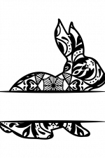 Bunny Split Text Frame, Easter Free Svg File