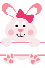 Bunny Split Text Frame, Girly, Ester Free Svg File