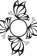 butterflies monogram frame, decorative free svg file