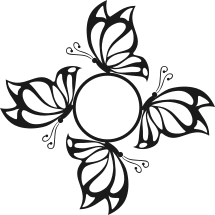 butterflies-monogram-frame-decorative-free-svg-file-SvgHeart.Com