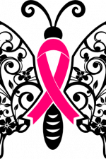 butterfly, cancer awareness, ribbon - free svg file for members