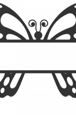 butterfly split text frame , insect free svg file