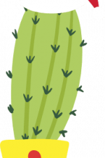 cactus in pot with santa hat, christmas free svg file
