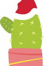 cactus in pot with santa hat, christmas free svg file