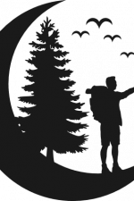 camper on moon, tree, birds, camping free svg file