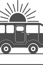 camping caravan split text frame, sun, camper free svg file
