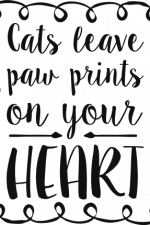 cats leave paw prints on your heart, pet lover free svg file