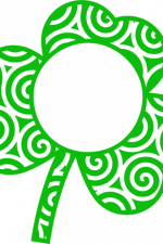 celtic clover monogram frame, st patrick's day free svg file