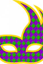 checkered mardi gras mask with feathers, carnival free svg file