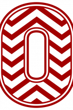 Chevron Number 0, Striped Free Svg File