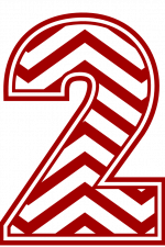 Chevron Number 2, Striped Free Svg File