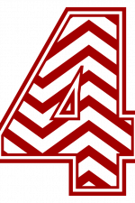 Chevron Number 4, Striped Free Svg File