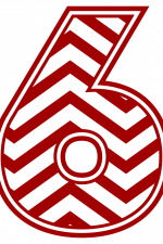 Chevron Number 6, Striped Free Svg File