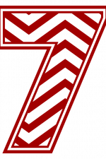 Chevron Number 7, Striped Free Svg File