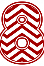 Chevron Number 8, Striped Free Svg File