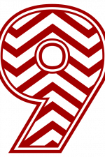 Chevron Number 9, Striped Free Svg File