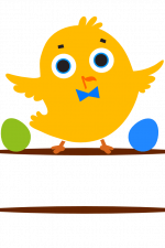 Chick Text Frame, Easter bunny with eggs Free Svg File