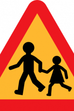 children crossing, road sign free svg file