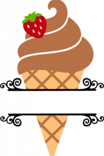 chocolate ice cream split text frame, kids, summer free svg file
