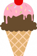 chocolate scoop ice cream with dripping, summer - free svg file for members