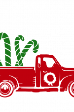 Christmas Candy Cane Truck, Holiday Free Svg File
