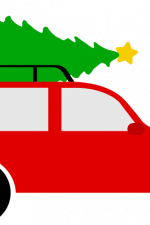 christmas car with tree, holiday free svg file