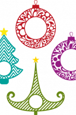 christmas ornaments monogram frame, bauble, tree free svg file