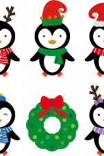 christmas penguins bundle, wreath, winter - free svg file for members