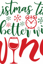 christmas time is better with wine, holiday free svg file