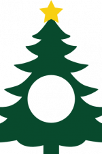 christmas tree with star, monogram frame, decoration free svg file