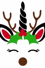 Christmas Unicorn, Unicorn Face Free Svg File