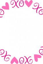 circle heart and xoxo frame, valentine's day free svg file