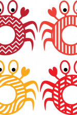 crabs monogram frame, beach free svg file