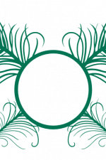 crossed peacock feathers monogram frame, decorative free svg file