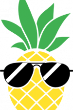 cute pineapple with sunglasses, fruit free svg file