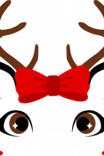 cute reindeer face with bow, christmas free svg file
