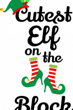 cutest elf on the block, elfie girl, shoes christmas free svg file