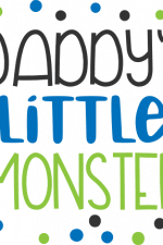 daddy's little monster, new born baby onesie free svg file